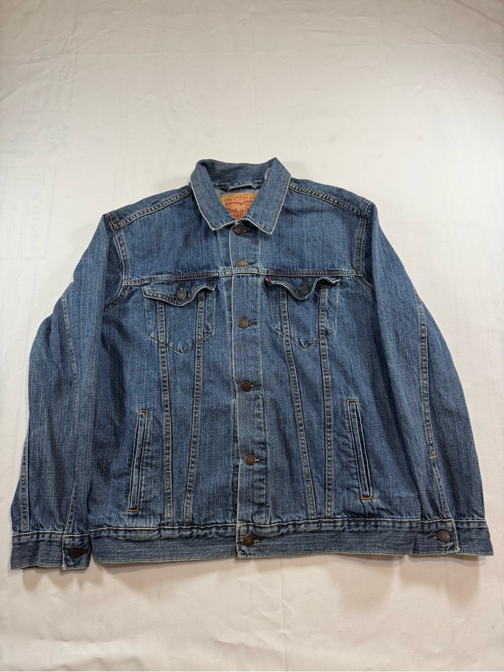 Vintage Levi Strauss & Co Denim Trucker Jean Jacket Button Down 72334 Size XL